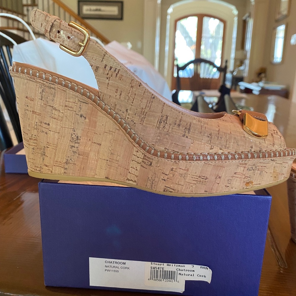 Stuart Weitzman cork platform shoes
